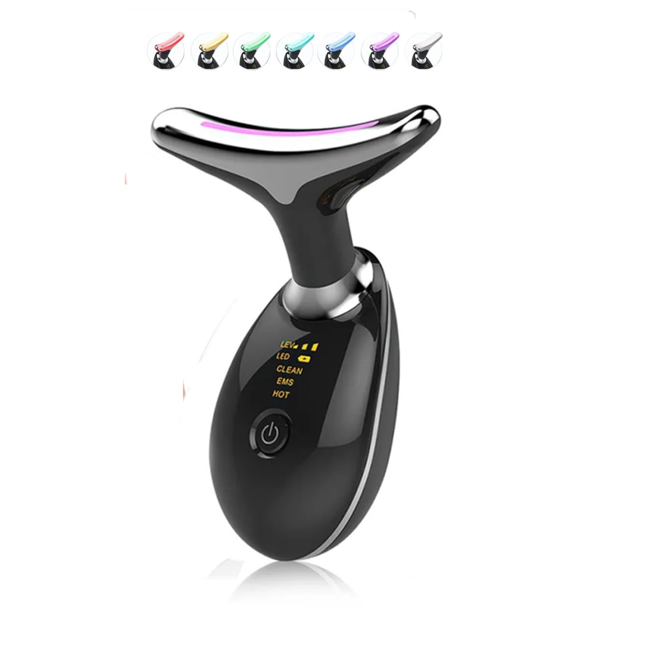 Microcurrent Facial Massager,Multifunctional Wavy Chic Beauty Facial Massager,Microglow Handset for Skin Care,7 in 1 Wavy Chic Beauty Facial Device,Facial Massager Electric,7 Color Light (1pcs-A)