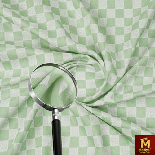 Image of Handloom Bhagalpuri Cotton Silk Mix Dull Andi 3D Checked Chadar - Soft Grey Comforter & Odhnewali Blanket for All-Season Sleeping - (220x125cm - Size) (Green)