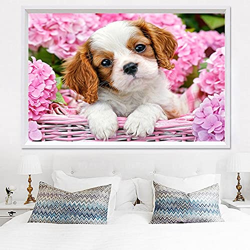 Pavemlo 5D Diamond Painting Kits Completo Cucciolo Tenero, Pittura Diamante Art Kit Animale, Strass Arte Creazione di Mosaico Murale Artigianale per la Decorazione della Parete di Casa 30X40cm