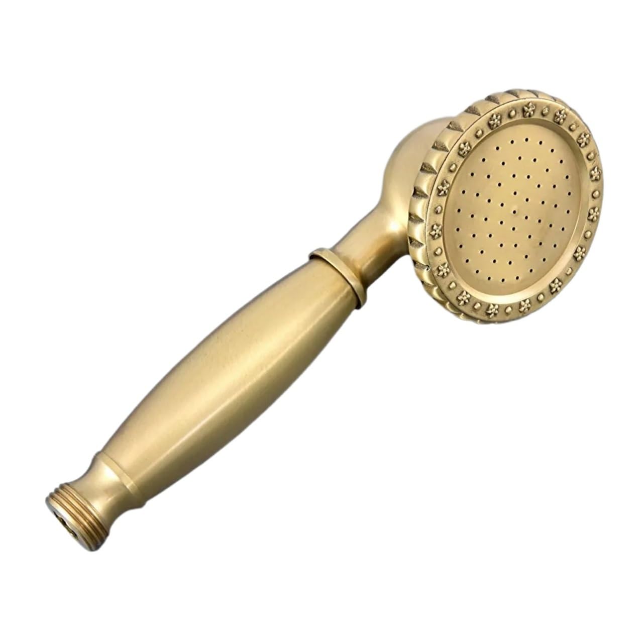 Pommeau de douche à main laiton doré brossé pour combiné baignoire ancien