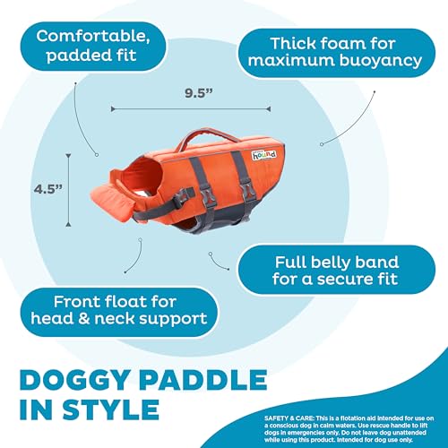 image for Outward Hound Granby Splash Dog Life Jacket, High-Buoyancy Dog Life Ve