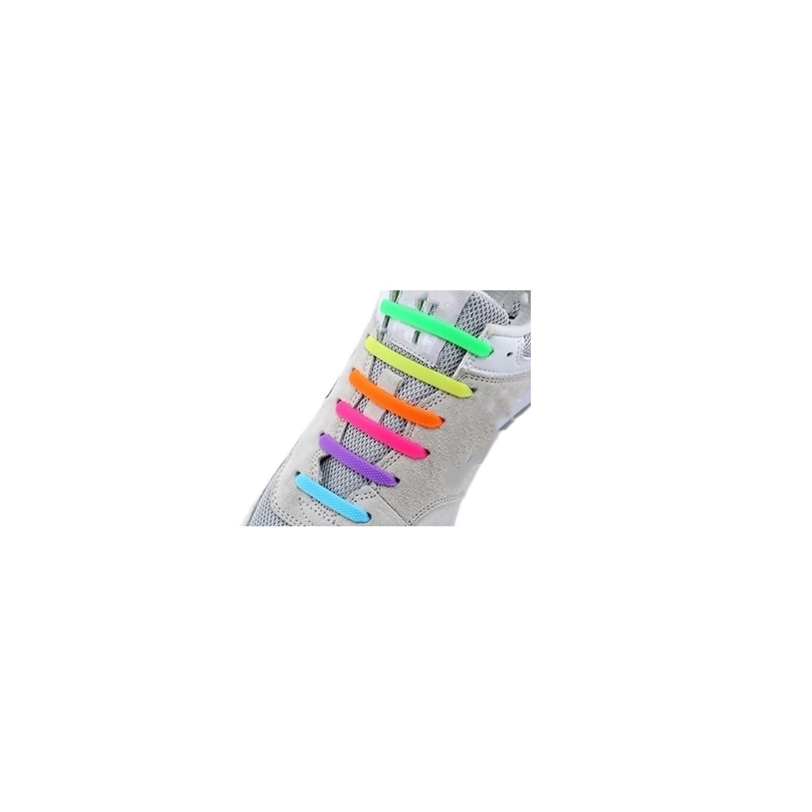 Schnürsenkel Elastische Schnürsenkel aus Silikon, modisch, Unisex, sportlich, ohne Binden, for alle Turnschuhe geeignet, schnelle Schnürsenkel (Größe: A, Pink, 14 Stück)(A Orange-14pcs)