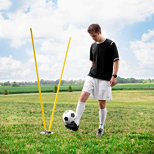 image for Crown Sporting Goods 6 Agility Poles with 3 Bases - Highly Visible, Ye