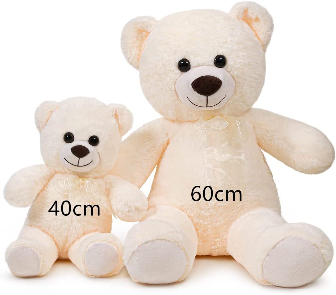 SNOWOLF orsacchiotto peluche Morbido simpatico orso bambola giocattolo animale regalo per i bambini ragazzi ragazze compleanno Natale San Valentino (40m, crema)