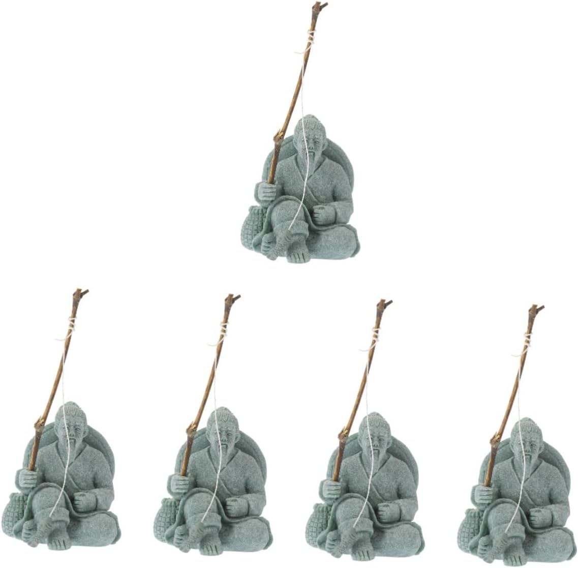 PRETYZOOM 5pcs Fishing Statue for Fish Tank Decor Miniature -Landscape Craft and Commercial Decoration and Easy to Clean Design