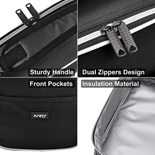 Small Insulated Lunch Bag, Mini Thermal Portable Cooler Lunch Box Tote With Dual Zipper Closure For Men And Women, Grey #TOP4