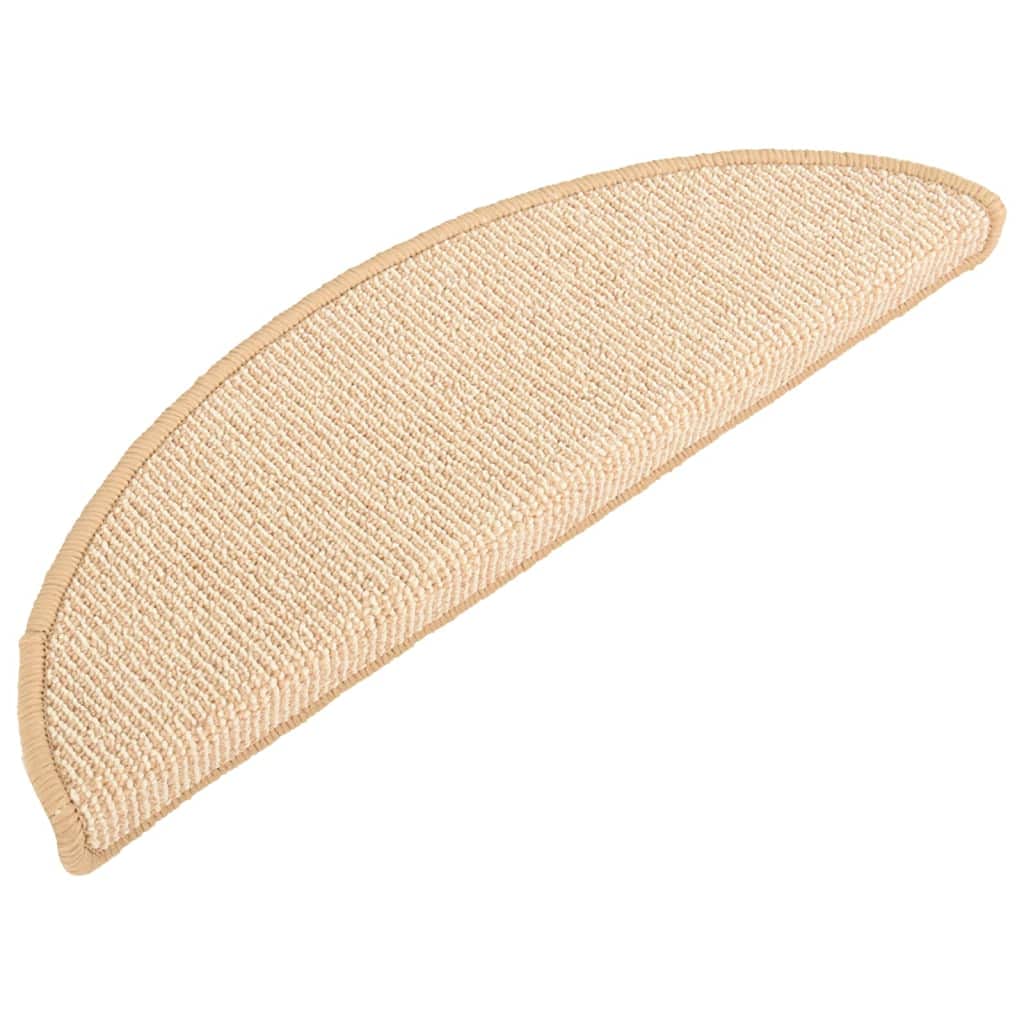 Vidaxl Cream Carpet Stair Treads - 15-Pack Polypropylene Non-Slip Step Mats, 56X17x3 Cm, Sound Dampening, Adhesive, Washable