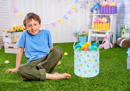 Image of DUYIY Easter Bunny Basket Easter Eggs Gift Bucket, Dinosaur Storage Bin for Kids,Storage Box Organizer Basket for Kids (Blue)