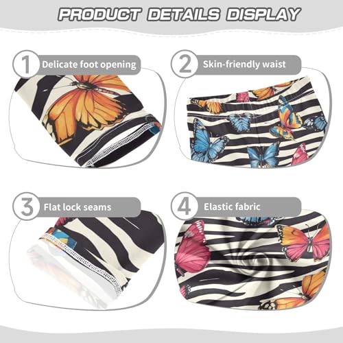Boccsty Colorful Butterflies Zebra Stripes Girls Leggings Kids Yoga Pants Dance Active Tights 4T3