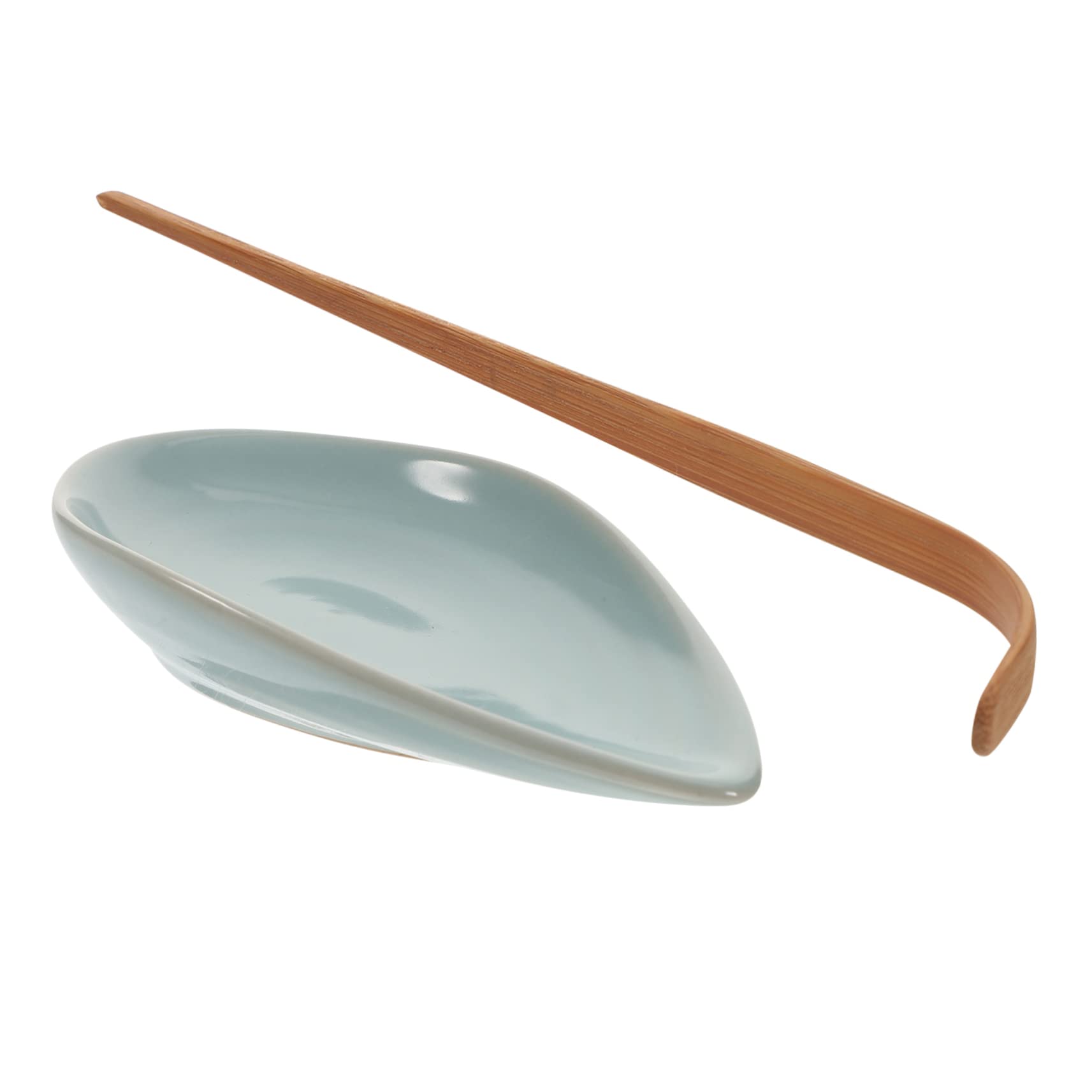 DECHOUS 1set Ceramic Tea Scoop Tea Storage Holder Versatile Utensil and Decorative Design