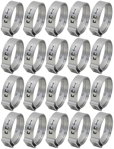 OCS Parts – Oetiker Ear Clamps 167 Series, 304 Stainless Steel, 22.6 mm Size, Pack of 20, Band Dimension 7 x 0.6 mm, Includes OCS Parts 2-Year Warranty