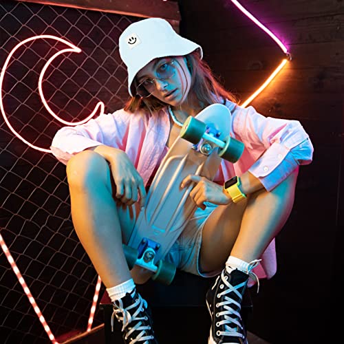 Sun Hat For Women Men Cotton Uv Protection Bucket Hat Summer Fishing Hunting Hiking Travel Cap Double-Sided Reversible Wide Brim Beach Hat Unisex Girls Packable Outdoor Smile Face Hat (Blue) #TOP3