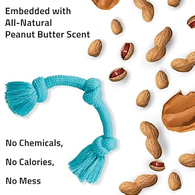 Playology Dog Toys | Dri-Tech Rope Toy Tug of War Rope for Aggressive Chewers | Jumbo Peanut Butter Scented Toy - Easy to Clean and Made from Non Toxic Materials