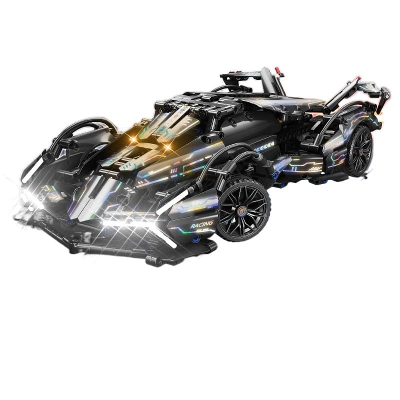 JUCYJULY Technology Sports Car Building Block Kit, Racing Car Building Set, Super Model Building Kit with LED - Image 3