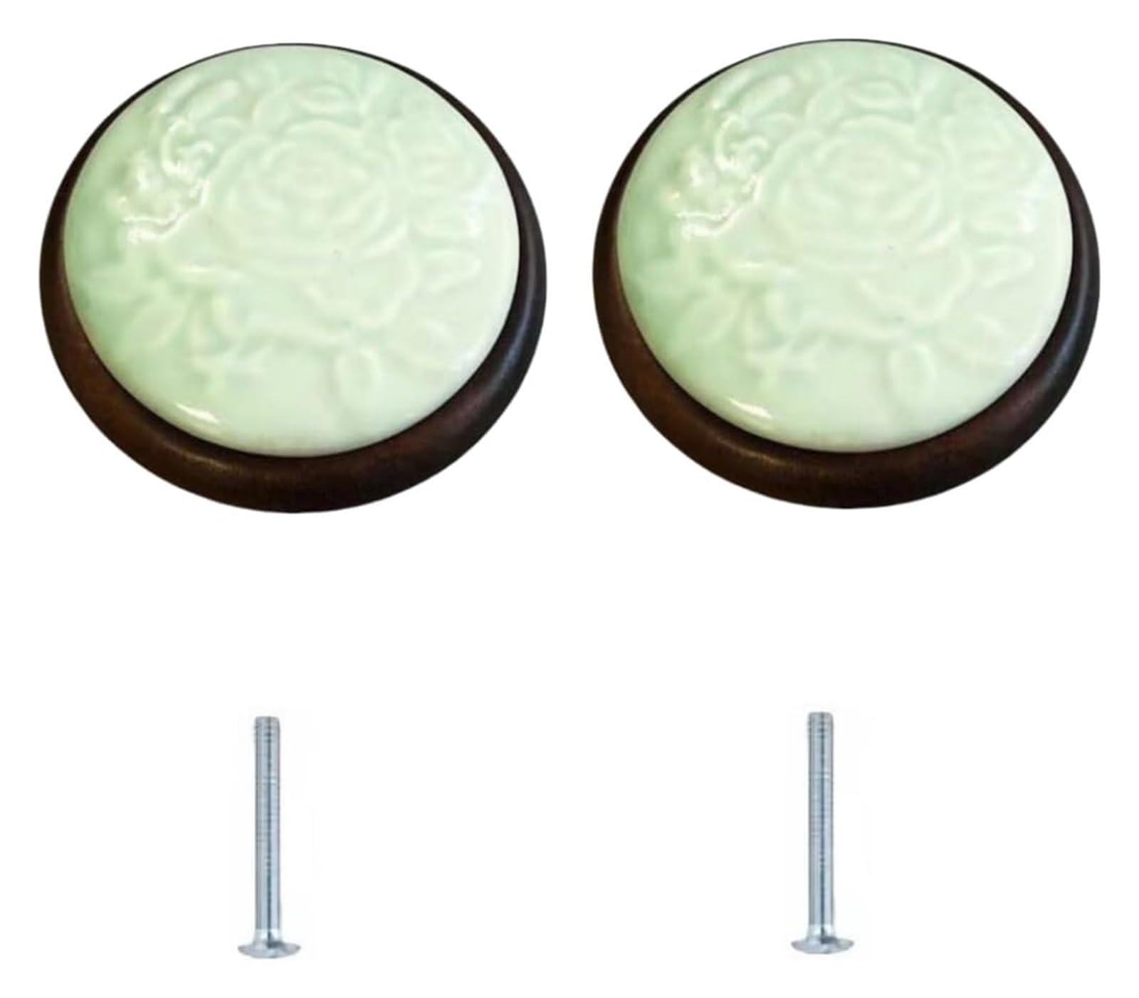 Lqzaxsrdr 66*34Mm Green Ceramic Cupboard Drawer Handle Knobs, Ceramic Door Knobs 2 Pcs Chinese Style Multicolor(66 * 34Mm Green)