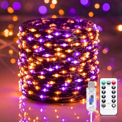 Minetom Halloween Fairy Lights Plug in, 33ft 100LED Twinkle String Lights