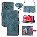 iCoverCase for Motorola Moto G Power 2022 Wallet Case with Card Holder, Kickstand Feature PU Leather Case with Adjustable Crossbody Lanyard Magnetic Clasp Zipper Pocket Flip Cover (Blue)