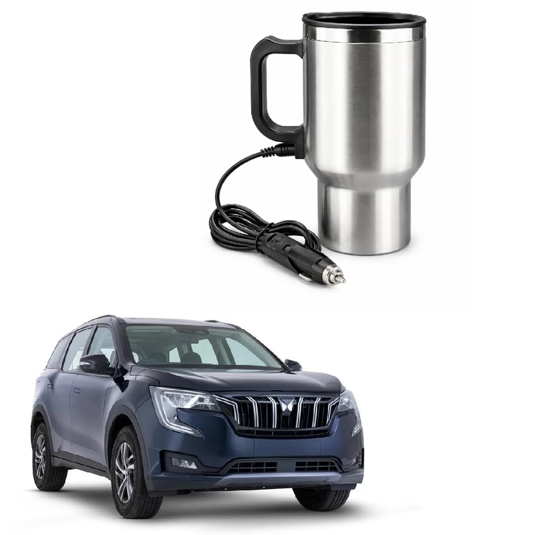 USB-Powered Car Travel Mug, Stainless Steel Electric Kettle with Handle, Silver Suitable For Mahindra XUV 700-image-46