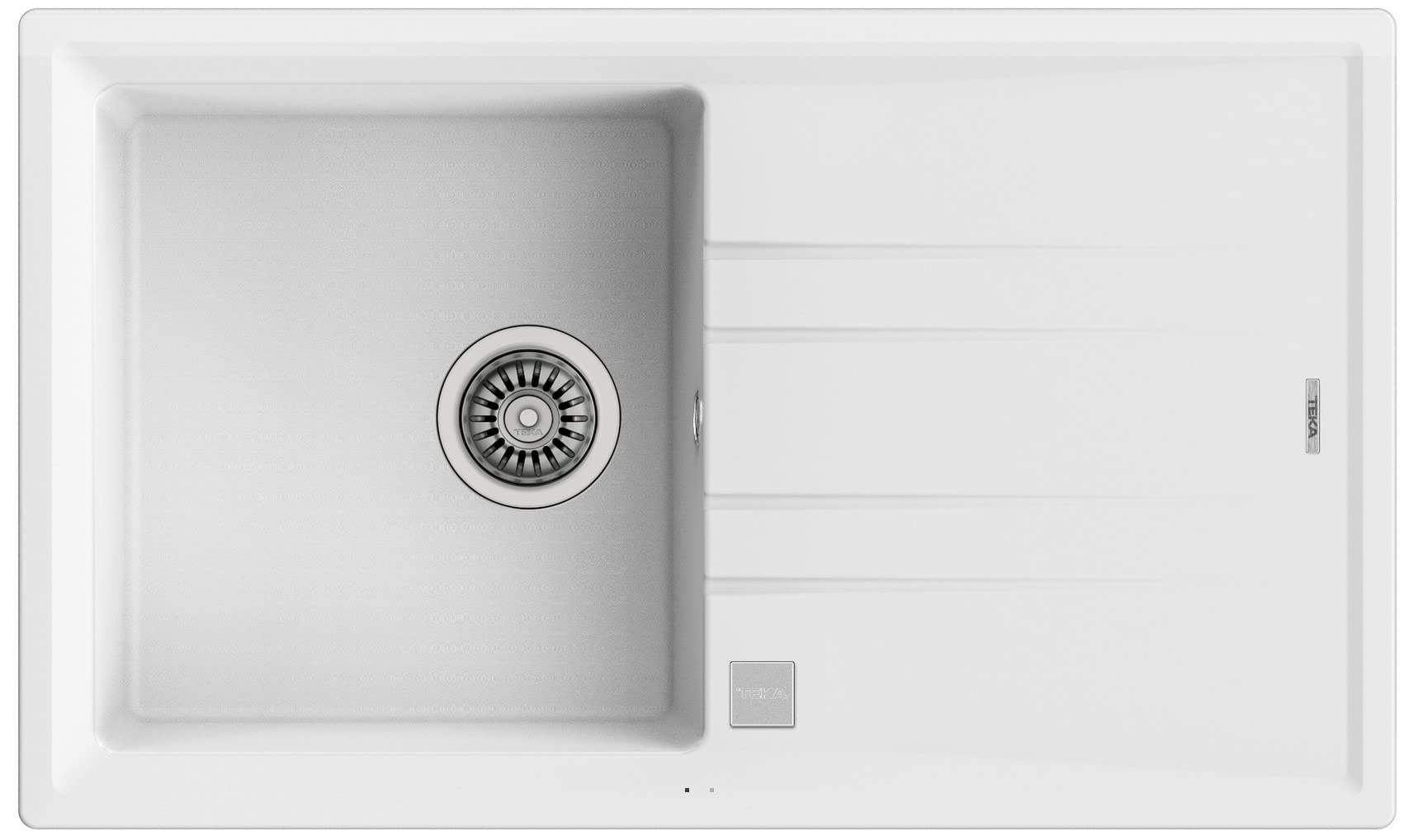 TEKA Fregadero Encastrado 1 Cubeta Granito Reversible con Escurridor, Profundidad 200mm, Desagüe Automático, Mueble 50cm, Stone 50 B-TG 1C 1E