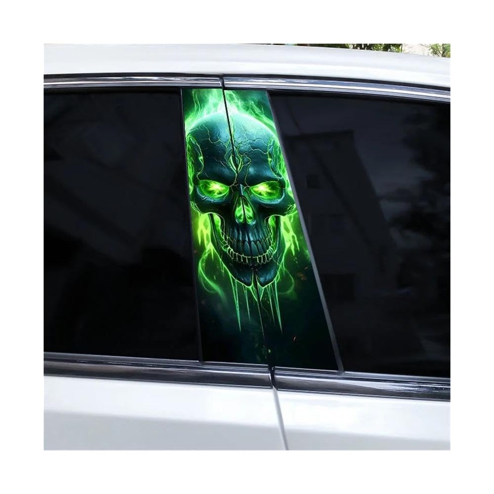 Bertdcx K Flame Skull Car B-Pillar Waterproof Vinyl Cover Scratch Car Sticker Auto Parts(K)