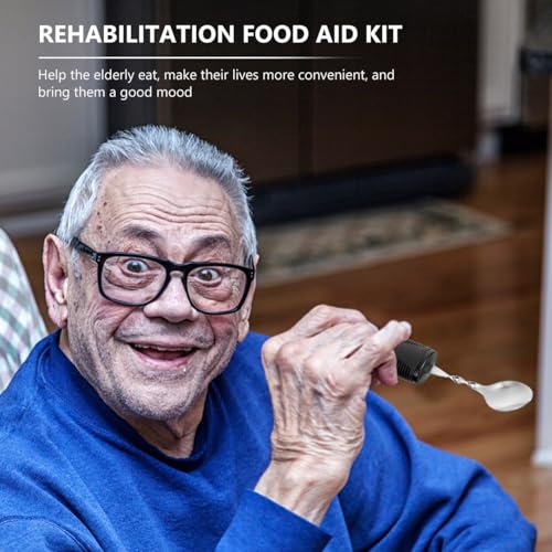 iplusmile 4Pcs Adaptive Utensils for Elderly, Easy Grip Built Up Bendable Fork Spoon Tableware, Eating Feeding Cutlery Handicap Accessories for Disabled Hand Tremors People - Image 7