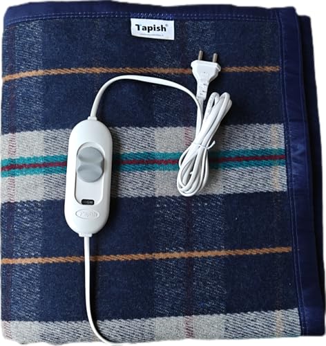 Image of Tapish Electric Woollen Blanket for Single Bed | ISO Certified - Heated Under Blanket | 3 Heat Level, Waterproof Heating Element | 30 X 60 Inch | Made in India | 5 Year Warranty on Controller