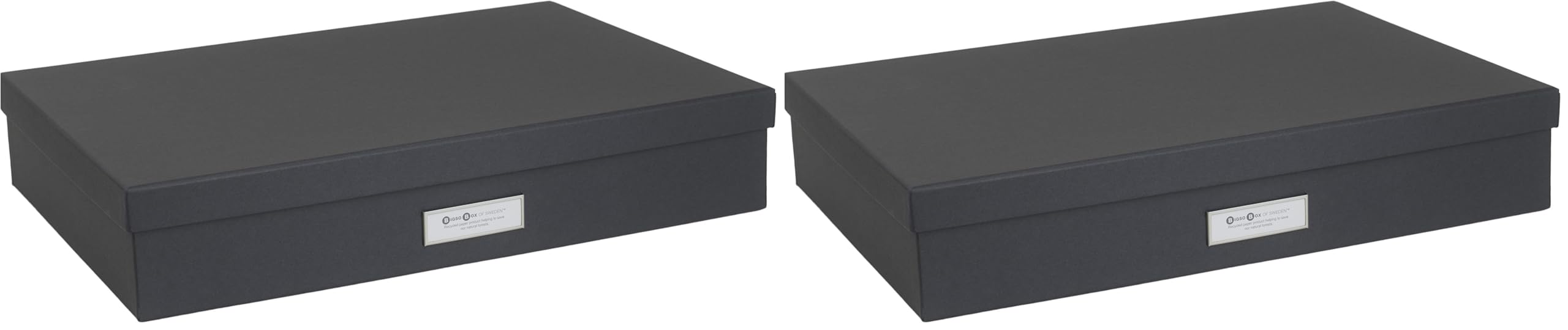 Boîte de rangement A3 grise pour bureau boîte carton rigide x2