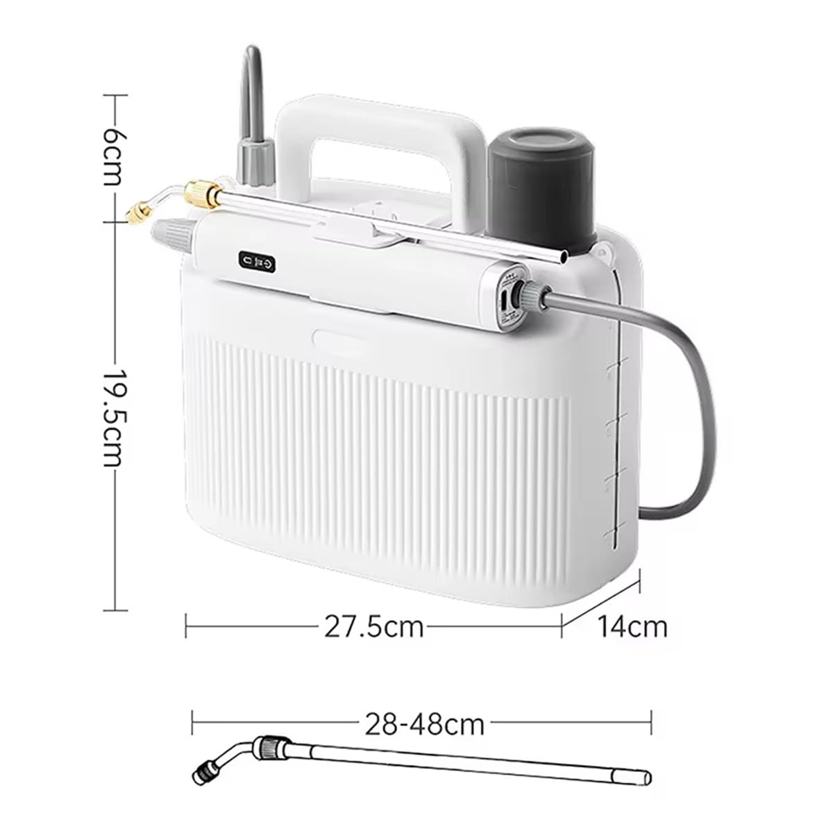XAUCY Opryskiwacz zasilany baterią 5 l rozpylacz ogrodowy pompa opryskiwacz mosiężne dysze i regulowany akumulator USB 2200 mAh bateria z 2 alternatywnymi lancami natryskowymi Mister roślin
