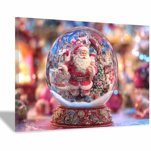 Toile décoration murale d'hiver CUDAOO premium finition encadrée bal du saint neige 142