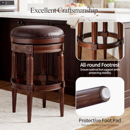 Image of DUHOME Swivel Bar Stools Set of 2,Stools with Removable Replaceable Legs