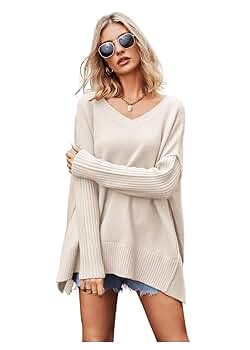 トップス 2way Slit Pullover Crayme, Women's Half Zip Side Split Hem Drop Shoulder Pullover