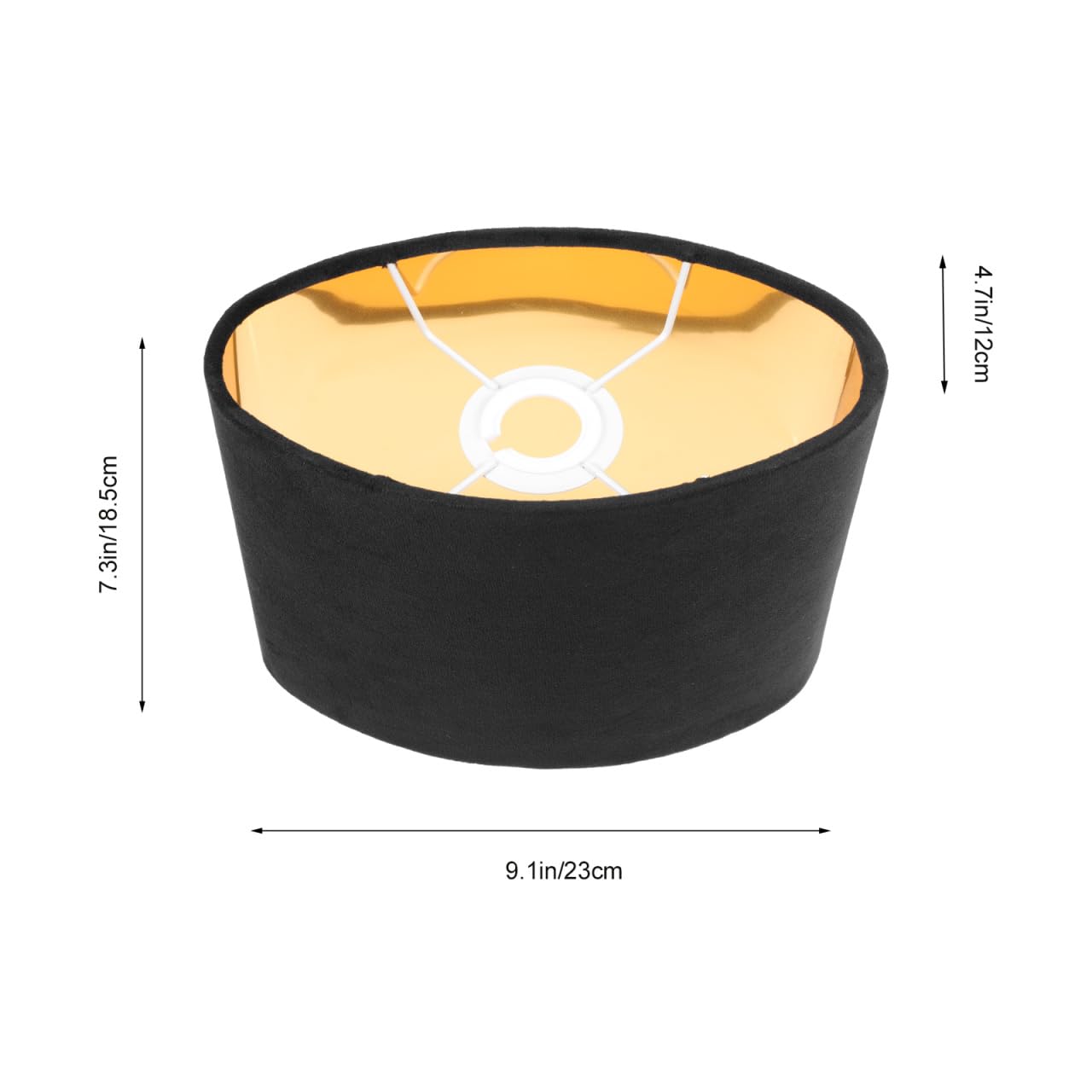 iplusmile Delicada pantalla de lámpara de tela ovalada dorada y negra para lámparas de mesa
