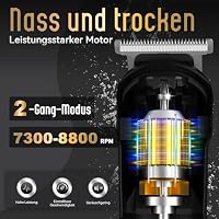 Ufree Haarschneidemaschine Profi Barttrimmer Haartrimmer Herren, 7 in 1 Bartschneider Haarschneider Rasierer Herren Elektrisch, Langhaarschneider Trimmer, Geburtstagsgeschenk für Männer Silber – Ansicht 5