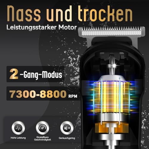 Ufree Haarschneidemaschine Profi Barttrimmer Haartrimmer Herren, 7 in 1 Bartschneider Haarschneider Rasierer Herren Elektrisch, Langhaarschneider Trimmer, Geburtstagsgeschenk für Männer 5
