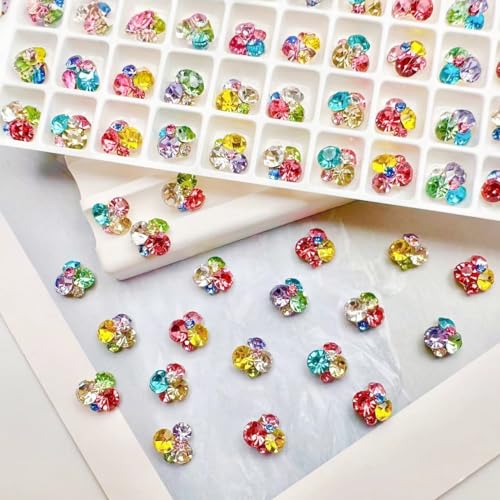 Colorful Stacked Nail Gems - Shiny Rhinestones for Nails