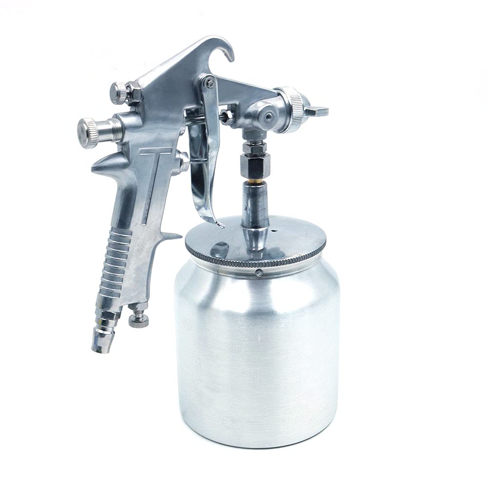 F-75G HVLP Pistolet pulvérisateur de peinture par gravité, avec tasse en aluminium d'une capacité de 400 cc, buse de 1,5 mm 600 ml