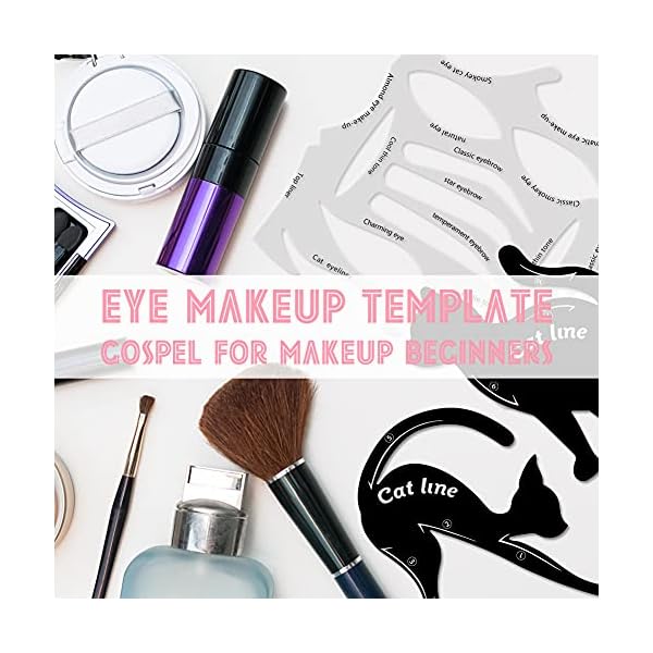Cat-Eyeliner-Stencils20-Sets-2-in-1-Eye-Makeup-Tool-Kit-Smoky-Eyeliner-Stencil-Pads-Eyeshadow-Applicators-Eyeliner-Template-Plate Cat Eyeliner Stencils,20 Sets 2-in-1 Eye Makeup Tool Kit Smoky Eyeliner Stencil Pads Eyeshadow Applicators Eyeliner Template Plate