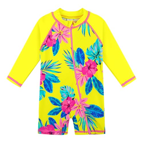 Image of XFGIRLS Baby /Toddler Girls Swimsuit Long Sleeve One-Piece Bathing Suit Rash Guard