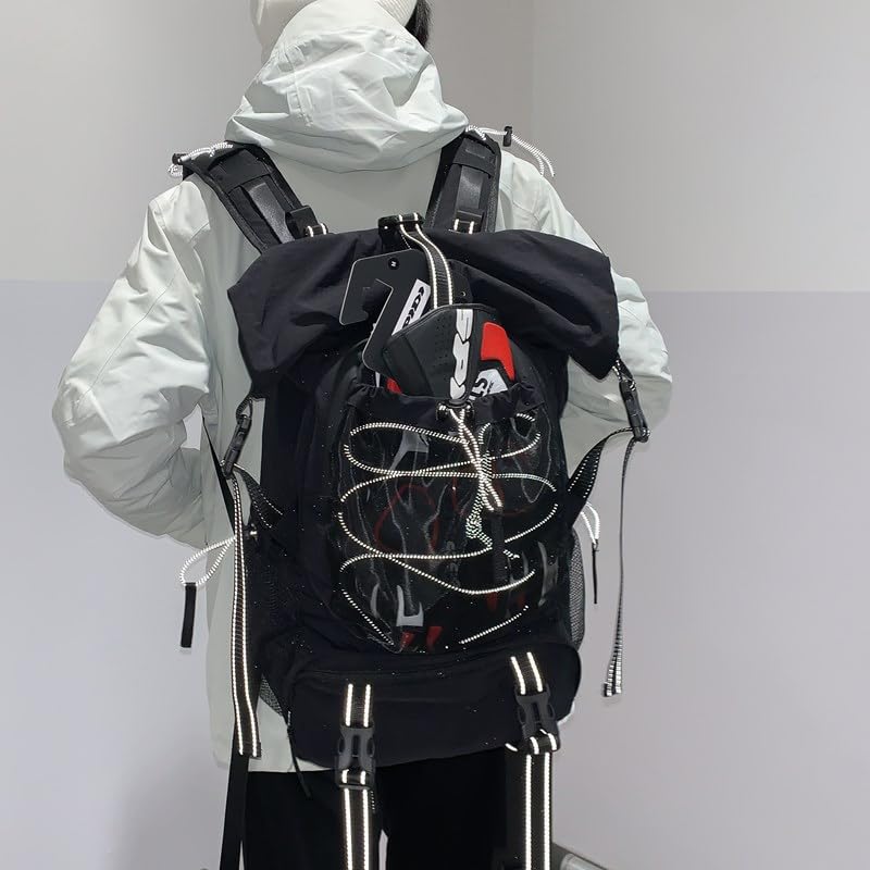 Outdoor sports hiking backpack, large capacity, ultra-light, unisex (black)3