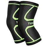 Yosoo Knee Sleeves (1 Pair) Support Gear for Running, Jogging, Walking, Hiking, Workout, Basketball, Knee Injury Pain Arthritis Relief, Knee Compression Sleeve, Fits Men Women (XL)