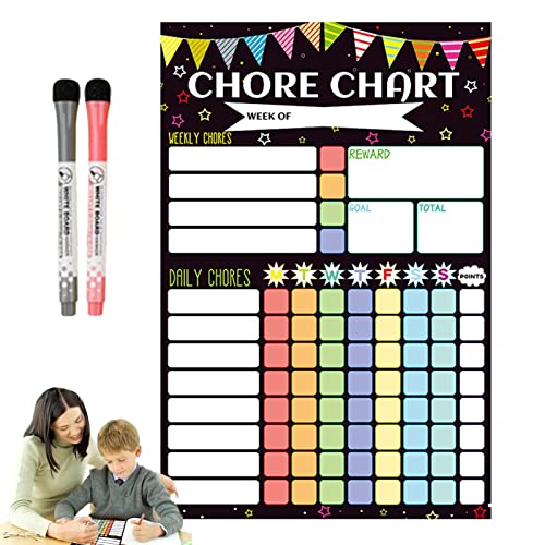 Abbto Magnetische trocken abwischbare Tafel | trocken abwischbare Hausarbeit Tafel 11,81 x 7,87 Zoll für Kühlschrank, magnetisch, trocken abwischbar, Belohnungstafel für Kleinkinder, Kinder