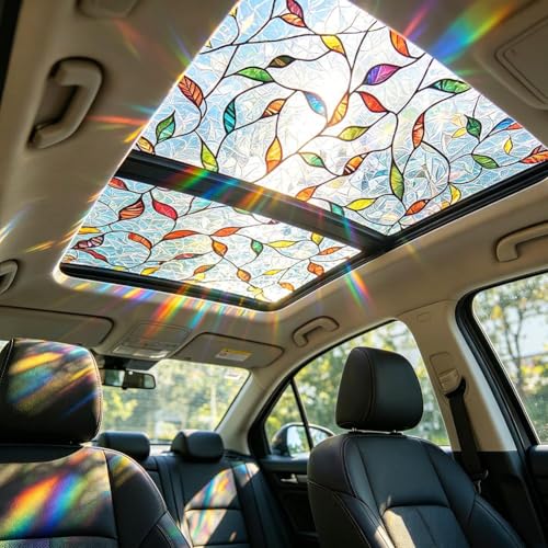 Vinilo decorativo para techo solar coche diseño vitrales 3D miniatura 4