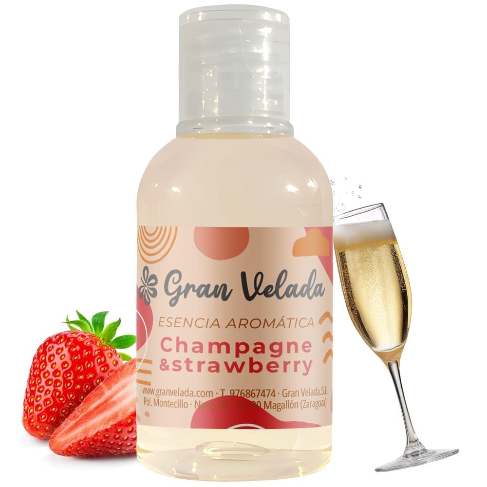 Champagne & Strawberry Essenz 1 Liter: Süße und fruchtige Düfte für Parfums, Seifen und Kerzen, eleganter und sinnlicher Duft, Verwendung in der professionellen Kosmetik.