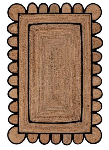 Tapete Decorativo de Yute Natural Negro 2x3 ft miniatura 1