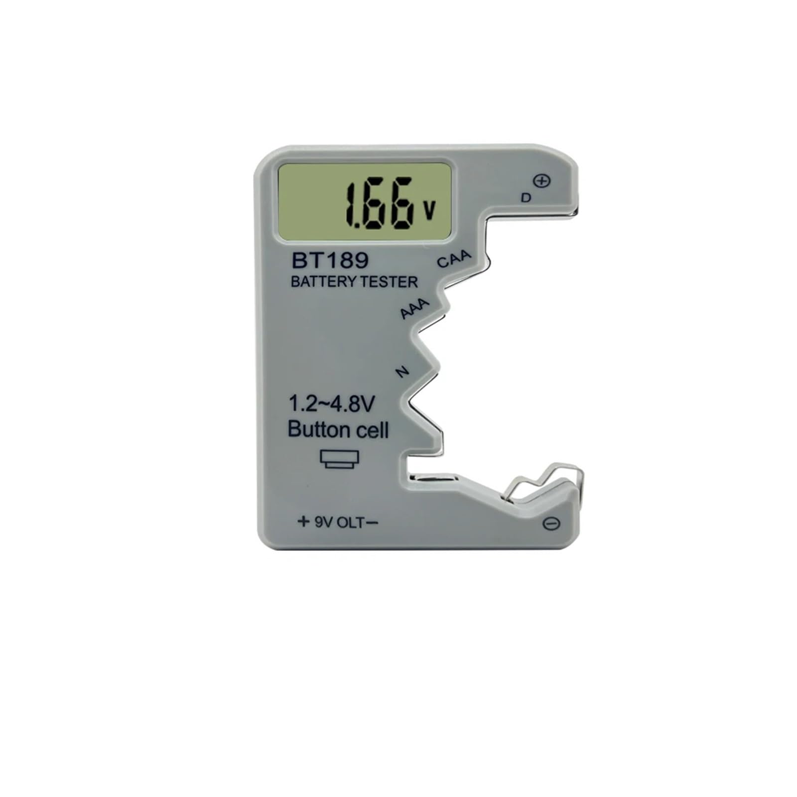 6 szt. BT-189 AA/AAA/C/D/9V/1,5 V tester pojemności baterii tester baterii BT189 wyświetlacz uniwersalny tester baterii kontrolnej (szary)