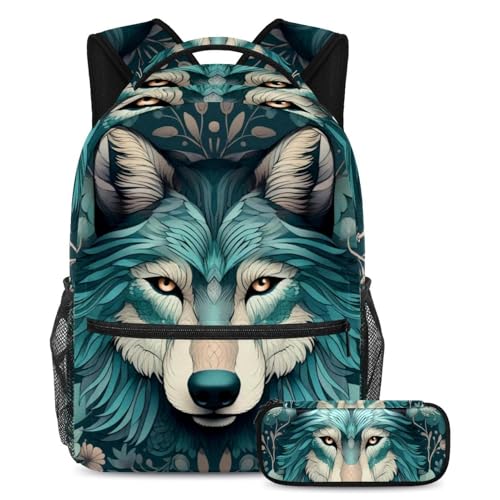 Grand sac à dos loup vert pour ranger toutes les affaires