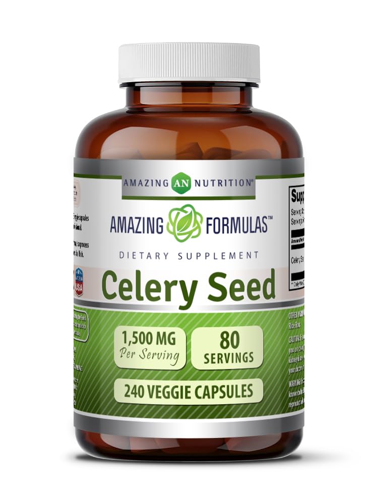 Amazing Formulas Celery Seed Extract 1500 Mg, 240 Veggie Capsules