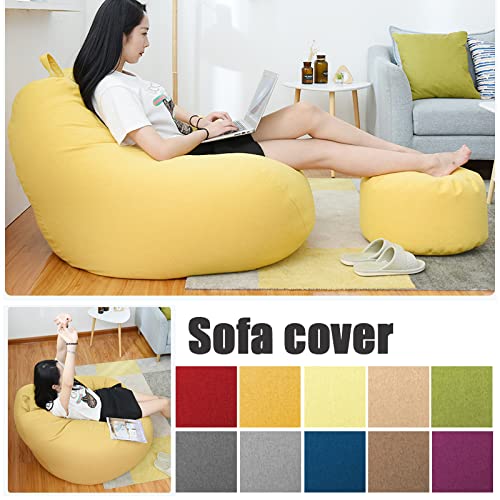 Funda para sofá, sillones gigantes sin relleno, tela de lino, tumbona, puf, puf, tatami, salón, 70 x 80 cm, gris oscuro, funda de sofá - imagen 9