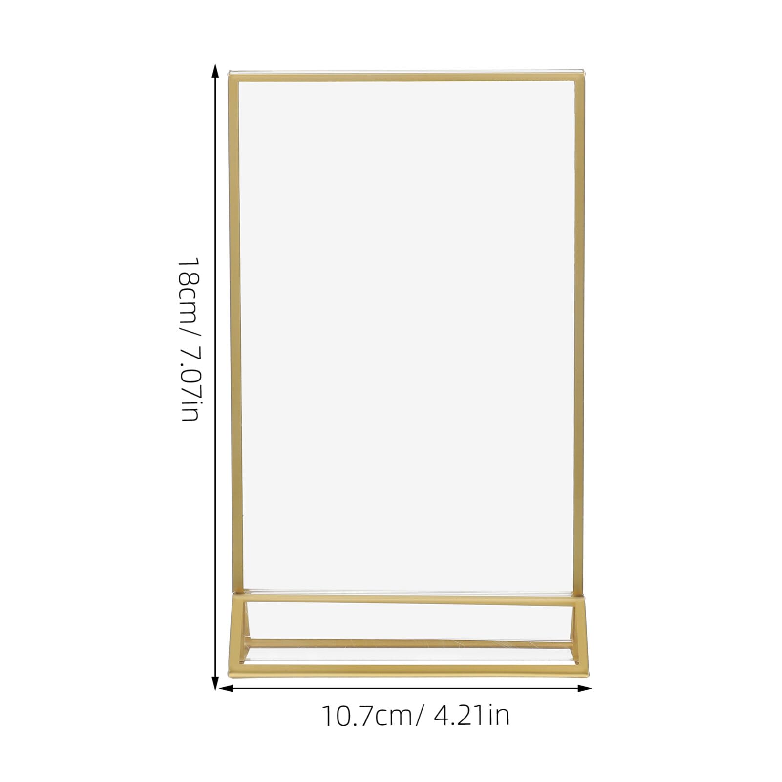 Porta Menú Acrílico Dorado de Doble Cara 6 Piezas para Mesa | Expositor de Carteles, para Centros Comerciales y Supermercados, Fácil de Llevar y Guardar