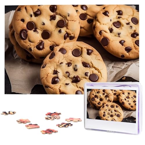 Casse-tête de biscuits aux pépites de chocolat puzzle stimulant 1000 pièces en bois